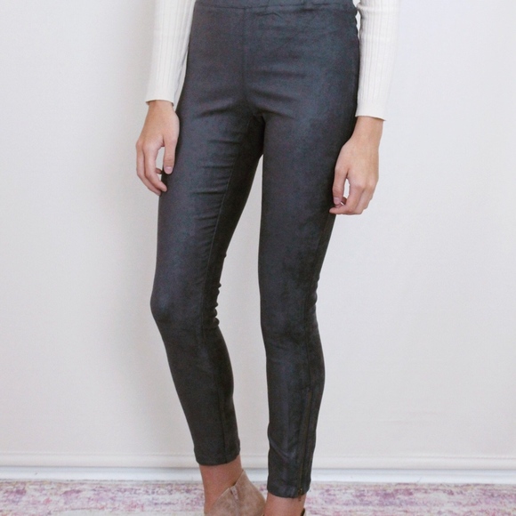 Wishlist Pants - NWT Wishlist Suede Charcoal Zip Up Leggings!